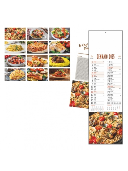 Calendari personalizzati in carta patinata Gastronomia 14x47 cm