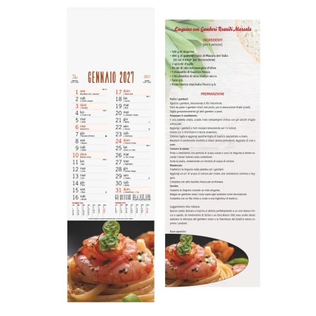 Calendari personalizzati in carta patinata Gastronomia 14 x 47 cm