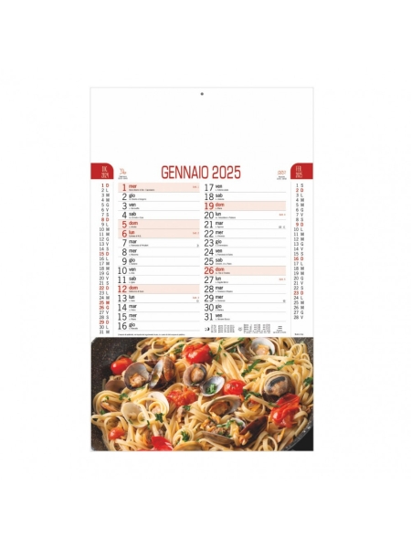 Calendari personalizzati in carta patinata a tema Gastronomia 28,8x47 cm