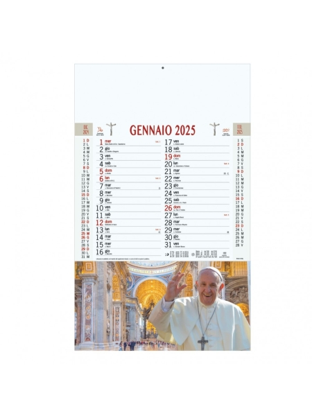 Calendario Papa Francesco Trimestrale 12 fogli