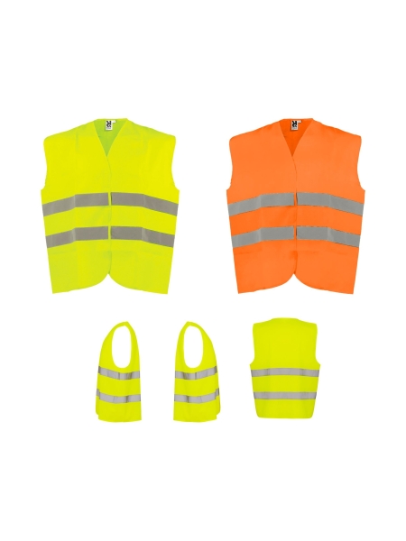 Gilet alta visibilità giallo arancione o rosso Vesty