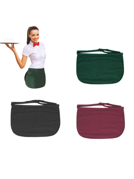 Grembiule cameriere corto in cotone personalizzabile