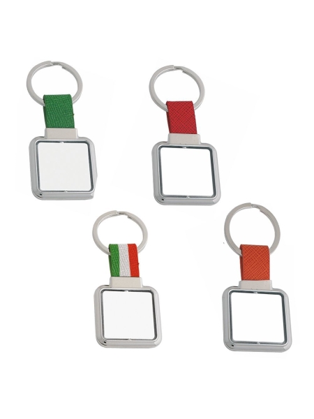 Portachiavi metallo da personalizzare quadrato girevole Quad