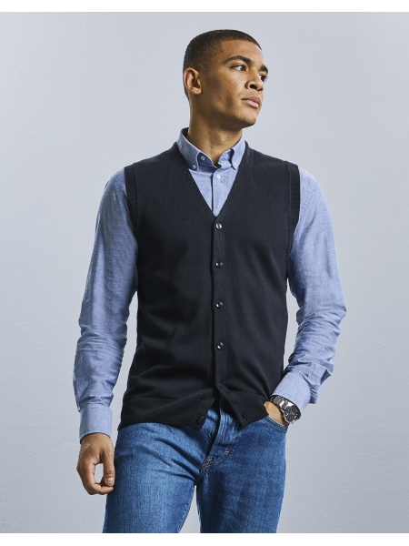Cardigan V-Neck Men-RUSSELL COLLECTION