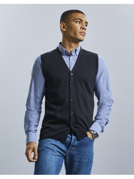 Gilet cardigan uomo scollo a v - RUSSELL COLLECTION