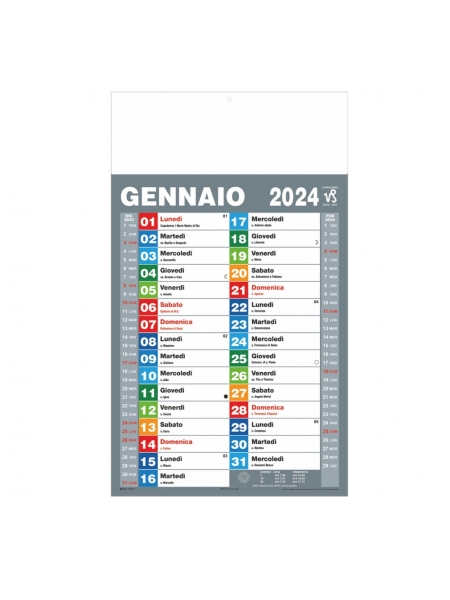 Calendario trimestrale personalizzato 31 x 53 cm