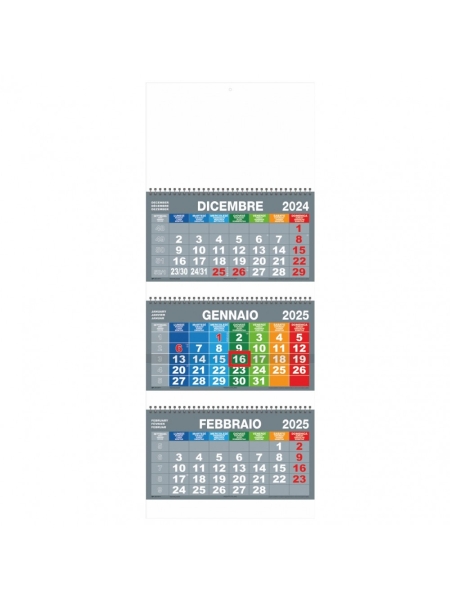 Calendari trimestrali promozionali con cursore da 12 fogli 31 x 80 cm