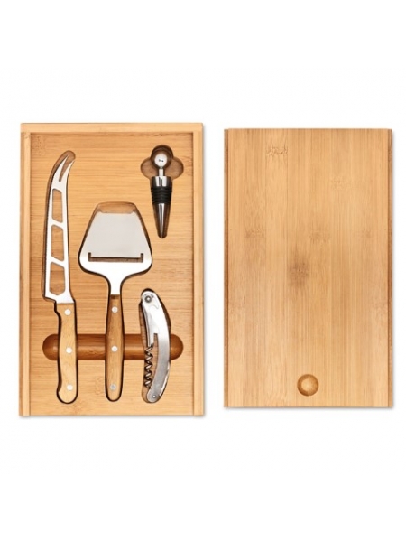 Set per formaggio e vino con apribottiglie