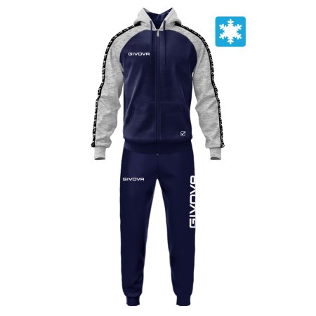 Completo sportivo uomo in felpa con Banda e Cappuccio