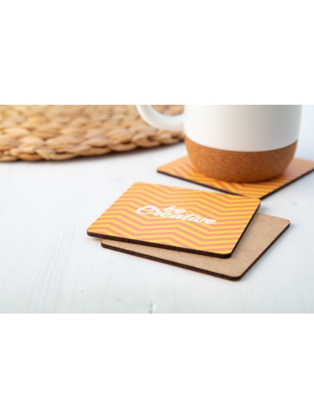 Sottobicchieri personalizzabili in fibra di legno Brew