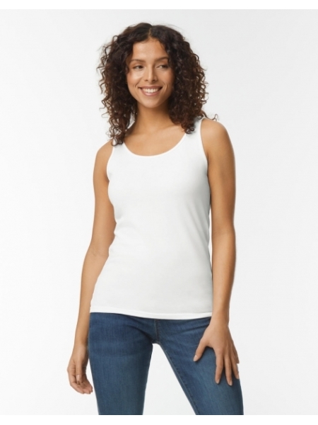 Canottiera donna spalla larga in cotone Gildan Sofstyle