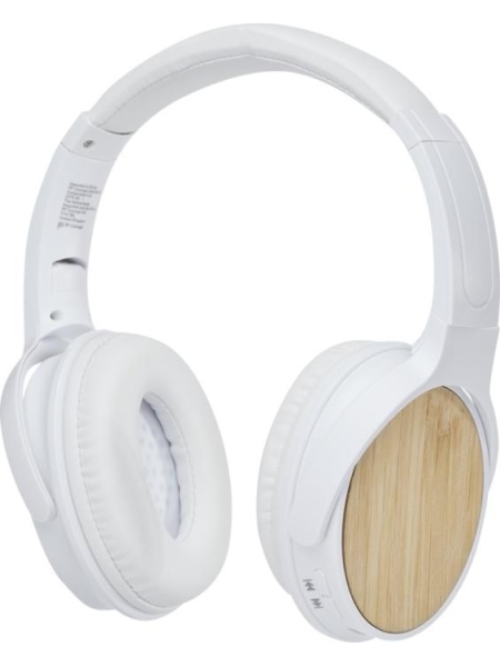 Cuffie wireless con microfono in bamboo personalizzate Riff