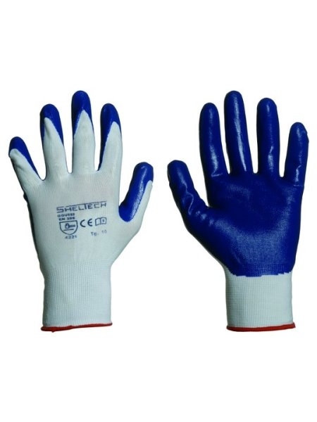 Guanto da lavoro Rossini Tech Nylon Bianco/ Nitrile Royal