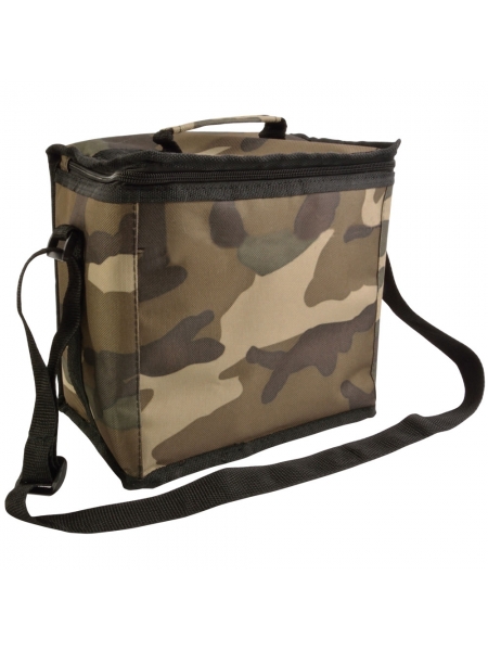 Borsa termica in poliestere mimetico con interno argentato cm 24x15x22