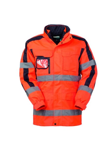 Parka alta visibilità da lavoro personalizzato Rossini Tech Hi-Vis