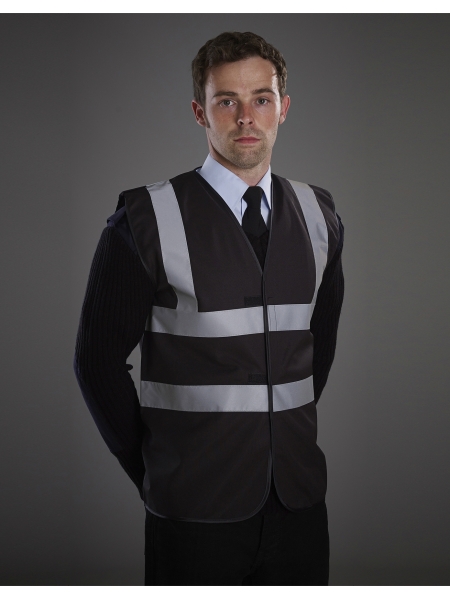 Gilet da lavoro personalizzati in poliestere fluo a due bande Yoko 2 Band and Brace