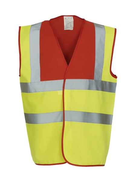 Gilet lavoro personalizzati in poliestere Fluo 2 Band+Brace Waistcoat