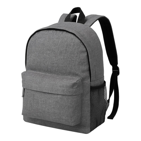 Zainetto con tasche in poliestere effetto melange 28 x 42 x 10 cm