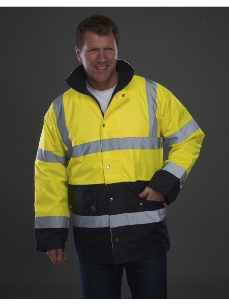 Giubbotto invernale alta visibilità personalizzabile Yoko Fluo 2 Tone Motorway Jacket