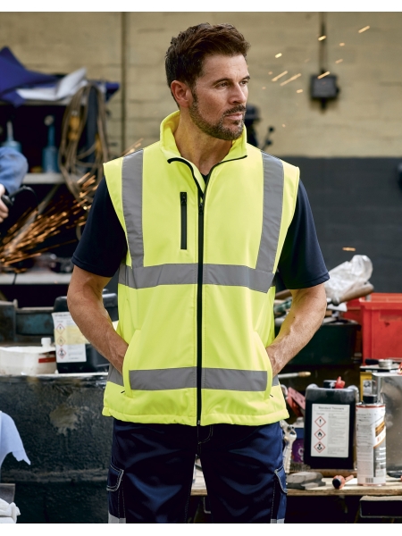 Gilet alta visibilità personalizzabile Yoko Fluo Softshell Bodywarmer