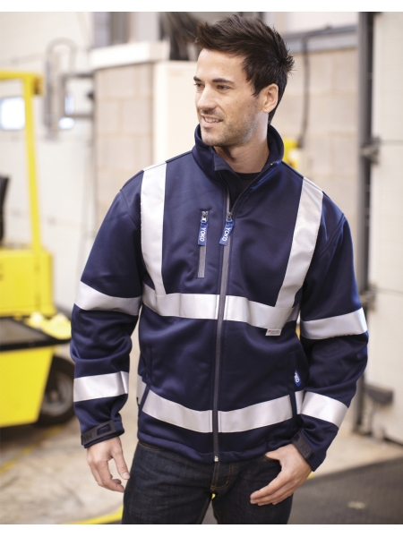 Giacca alta visibilità in softshell impermeabile personalizzata Yoko Hi Vis Softshell Jacket