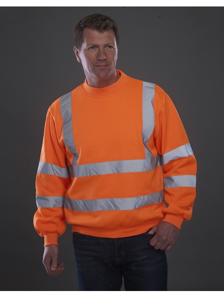Felpa alta visibilità da lavoro personalizzata Yoko High Visibility Heavy Weight Sweatshirt