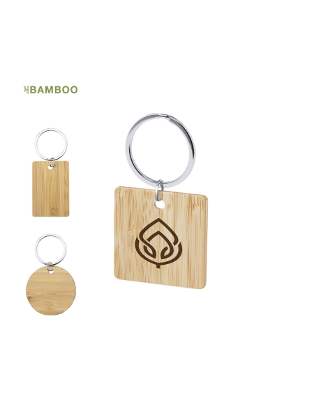 Portachiavi in legno di bamboo personalizzato Sonek