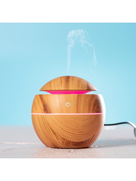 Umidificatore e diffusore di aromi in Bamboo con luci a led