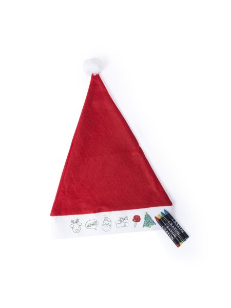 Cappello babbo natale da colorare per bambini