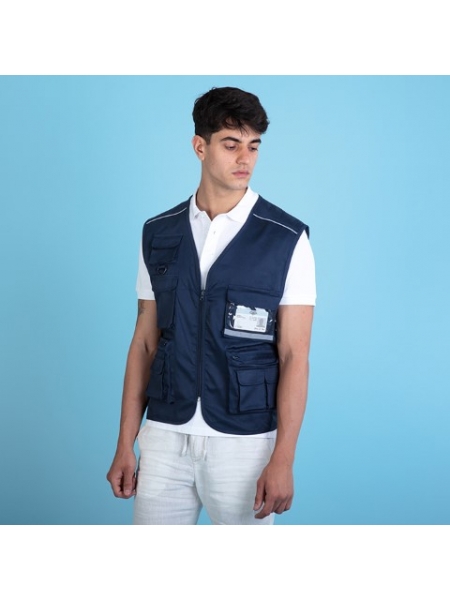 Gilet multitasche personalizzato con la zip