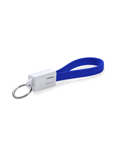 Portachiavi pubblicitari in plastica con caricabatterie micro USB personalizzato Pirten