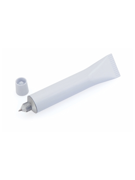 Penna originale a forma di tubetto di colore bianco