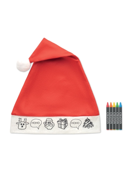 Cappelli di babbo natale da colorare da bambino