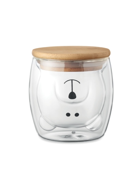 Tazze personalizzate in vetro borosilicato e bambù da 260 ml