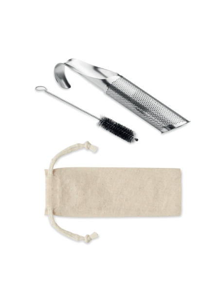 Infusore da tè in acciaio inox in set con spazzola pulizia