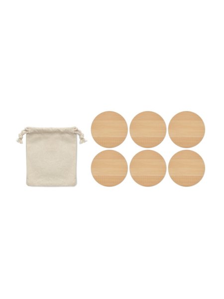 Set di 6 sottobicchieri personalizzati in bamboo