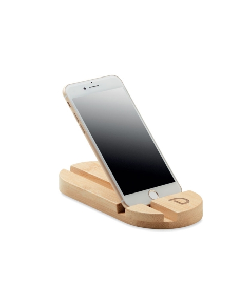 Supporto tablet o smartphone in bamboo personalizzabile