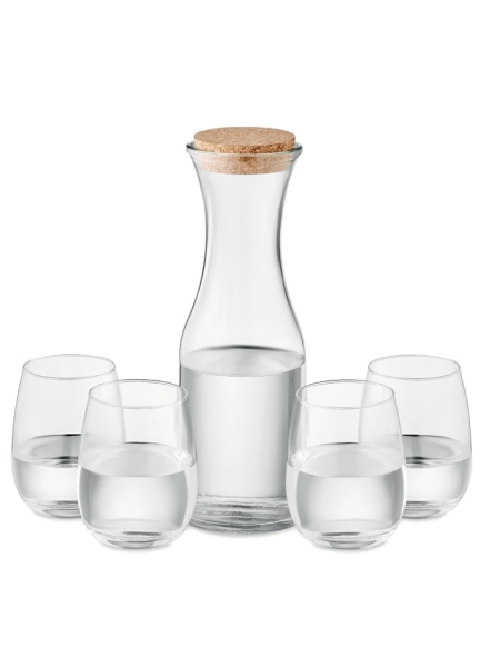 Set bicchieri e caraffa in vetro personalizzabile