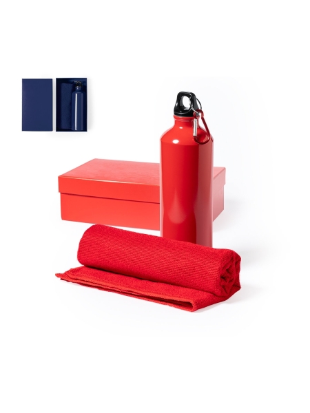 Borraccia alluminio con asciugamano sportivo in set personalizzato Cloister