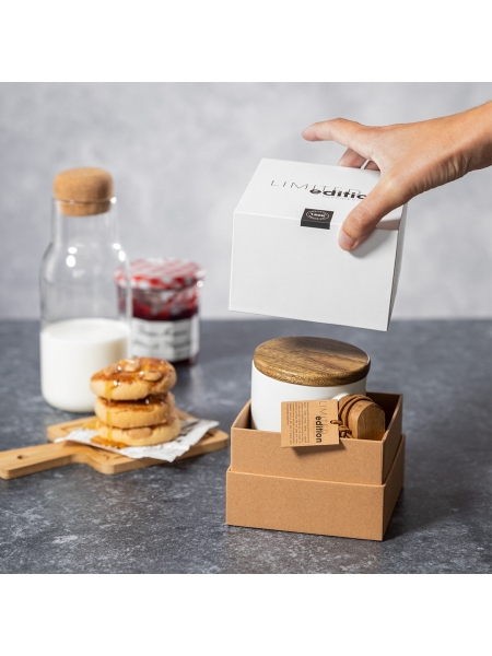 Tazze personalizzate in ceramica e legno Haruncal da 350 ml