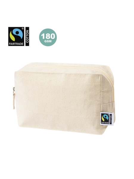 Beauty case personalizzati in cotone Grafox Fairtrade 20,5x8,5x14 cm