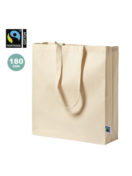 Borsa In Tela Di Cotone Naturale: Grande Tote Per La Spesa, Riutilizzabile, Con Manico Lungo E Fondo Grande - Colore Nero