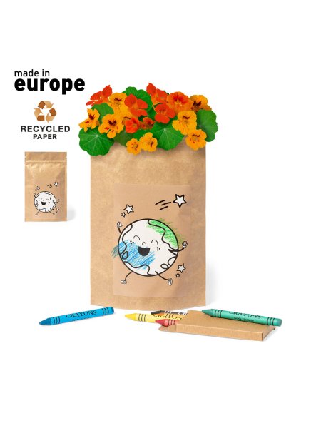 Kit giardino con pastelli per colorare personalizzato Halors