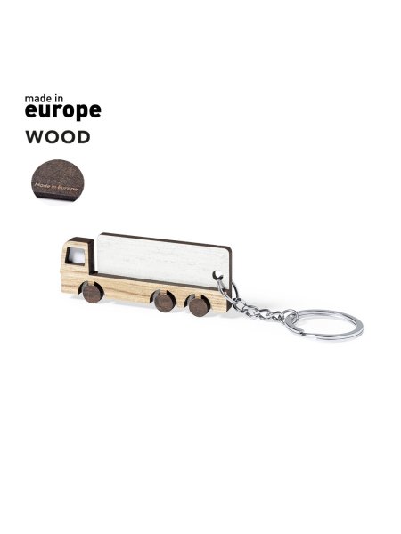 Portachiavi eco in legno a forma di camion personalizzato Trency