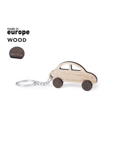 Portachiavi eco in legno a forma di auto personalizzato Cadon