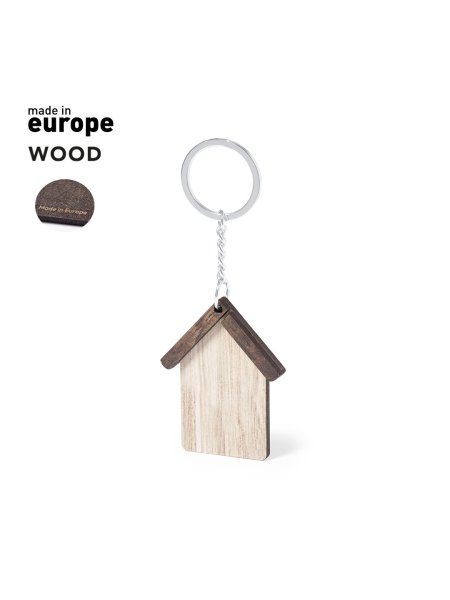 Portachiavi eco in legno a forma di casetta personalizzato Higuok