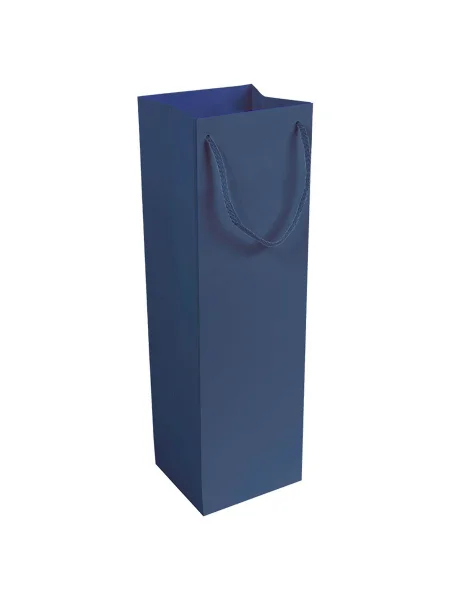 Shopper porta bottiglie in carta laminata opaca con manici in cordino Spoleto