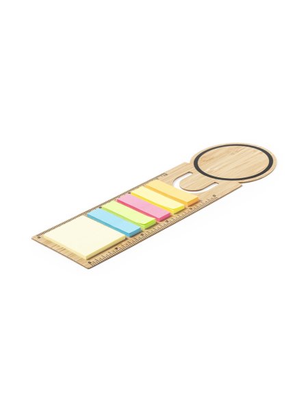 Mini post it su righello segna libro in bamboo Tecin