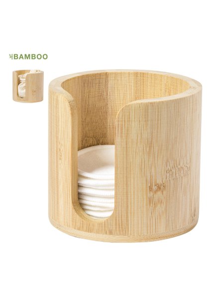 Dispenser salviette struccanti in bamboo personalizzato Kiam