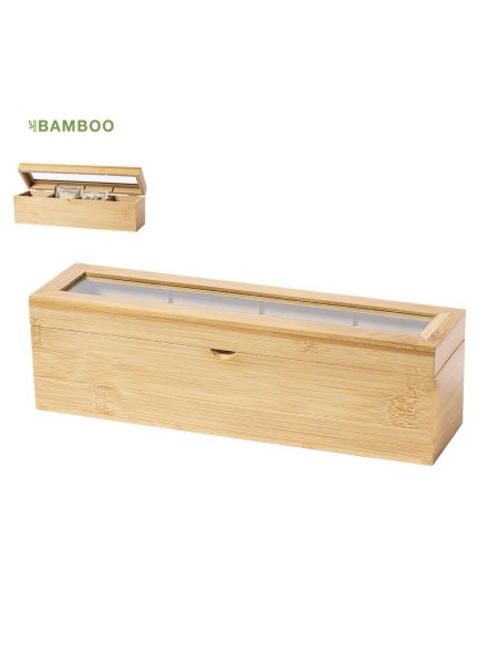 Scatola da te in bamboo personalizzata Zirkony